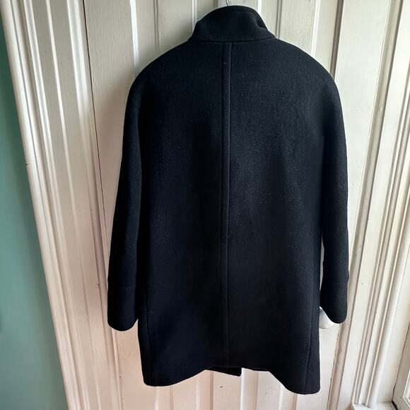 J Crew Stadium Cloth Nello Gori Cocoon Coat Wool Black - Picture 6 of 8